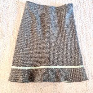 Vintage Y2K GAP Wool Blend Tweed Trumpet Skirt w/ Velvet Ribbon Accent – Size 6